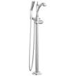 T4756-LHP-FL Dorval Delta Dorval Single Handle Floor Mount Tub Filler Trim-Less Handle, Chrome