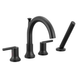 T4759-BL Trinsic Delta Trinsic Roman Tub Trim with Hand Shower, Matte Black