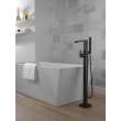 T4767-BLFL Ara Delta Ara Single Handle Floor Mount Tub Filler Trim with Hand Shower, Matte Black