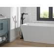 T4768-BLFL Ara Delta Ara Single Handle Floor Mount Channel Spout Tub Filler Trim with Hand Shower, Matte Black