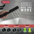 T4768-BLFL Ara Delta Ara Single Handle Floor Mount Channel Spout Tub Filler Trim with Hand Shower, Matte Black