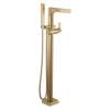 T4774-CZFL Zura Delta Zura Single Handle Floor Mount Tub Filler Trim with Hand Shower, Champagne Bronze