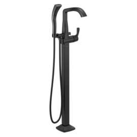 T4776-BLFL Stryke Delta Stryke Single Handle Floor Mount Tub Filler Trim, Matte Black