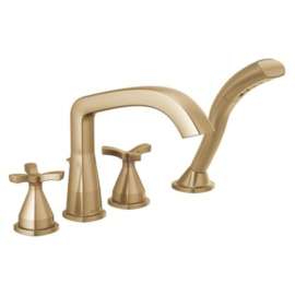 T47766-CZ Stryke Delta Stryke Four Hole Roman Tub Trim, Champagne Bronze