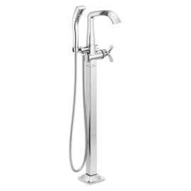 T47766-FL Stryke Delta Stryke Single Handle Floor Mount Tub Filler Trim, Chrome