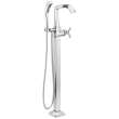 T47766-FL Stryke Delta Stryke Single Handle Floor Mount Tub Filler Trim, Chrome