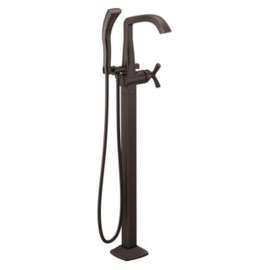 T47766-RBFL Stryke Delta Stryke Single Handle Floor Mount Tub Filler Trim, Venetian Bronze