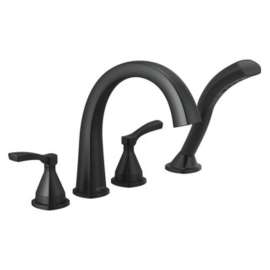 T4777-BL Stryke Delta Stryke Four Hole Roman Tub Trim, Matte Black