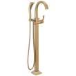 T4777-CZFL Stryke Delta Stryke Single Handle Floor Mount Tub Filler Trim, Champagne Bronze