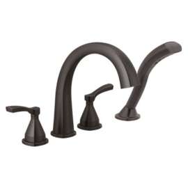 T4777-RB Stryke Delta Stryke Four Hole Roman Tub Trim, Venetian Bronze