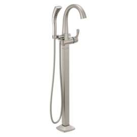 T4777-SSFL Stryke Delta Stryke Single Handle Floor Mount Tub Filler Trim, Stainless