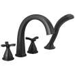 T47776-BL Stryke Delta Stryke Four Hole Roman Tub Trim, Matte Black