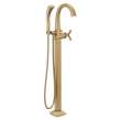 T47776-CZFL Stryke Delta Stryke Single Handle Floor Mount Tub Filler Trim, Champagne Bronze