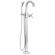 T47776-FL Stryke Delta Stryke Single Handle Floor Mount Tub Filler Trim, Chrome
