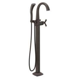 T47776-RBFL Stryke Delta Stryke Single Handle Floor Mount Tub Filler Trim, Venetian Bronze