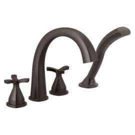 T47776-RB Stryke Delta Stryke Four Hole Roman Tub Trim, Venetian Bronze