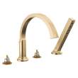 T4788-CZ-PR-LHP Tetra Delta Tetra Roman Tub Trim with Hand Shower, Lumicoat Champagne Bronze