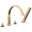 T4788-CZ-PR-LHP Tetra Delta Tetra Roman Tub Trim with Hand Shower, Lumicoat Champagne Bronze