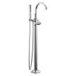 T4788-PR-LHP-FL Tetra Delta Tetra Floor Mount Tub Filler Trim, Lumicoat Chrome