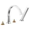 T4788-PR-LHP Tetra Delta Tetra Roman Tub Trim with Hand Shower, Lumicoat Chrome