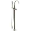 T4788-SS-PR-LHP-FL Tetra Delta Tetra Floor Mount Tub Filler Trim, Lumicoat Stainless