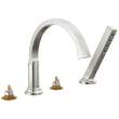 T4788-SS-PR-LHP Tetra Delta Tetra Roman Tub Trim with Hand Shower, Lumicoat Stainless
