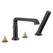 T4789-BLLHP Tetra Delta Tetra Roman Tub Trim with Hand Shower, Matte Black