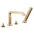 T4789-CZ-PR-LHP Tetra Delta Tetra Roman Tub Trim with Hand Shower, Lumicoat Champagne Bronze