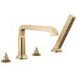 T4789-CZ-PR-LHP Tetra Delta Tetra Roman Tub Trim with Hand Shower, Lumicoat Champagne Bronze