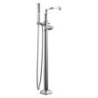 T4789-PR-LHP-FL Tetra Delta Tetra Floor Mount Tub Filler Trim, Lumicoat Chrome