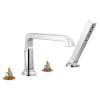 T4789-PR-LHP Tetra Delta Tetra Roman Tub Trim with Hand Shower, Lumicoat Chrome