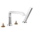 T4789-PR-LHP Tetra Delta Tetra Roman Tub Trim with Hand Shower, Lumicoat Chrome