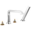 T4789-PR-LHP Tetra Delta Tetra Roman Tub Trim with Hand Shower, Lumicoat Chrome