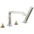T4789-SS-PR-LHP Tetra Delta Tetra Roman Tub Trim with Hand Shower, Lumicoat Stainless