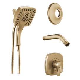 KS-T17076-58474-CZ Stryke Square In2ition Shower Faucet Kit, Champagne Bronze