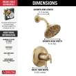 T17233-CZ Kayra Round Fixed Shower Faucet, Champagne Bronze