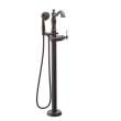 Cassidy Single Handle Floor Mount Tub Filler Trim with Hand Shower Less Handle in Venetian Bronze