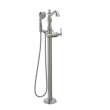 T4797-SSFL-LHP Cassidy Single Handle Floor Mount Tub Filler Trim with Hand Shower Less Handle in Stainless