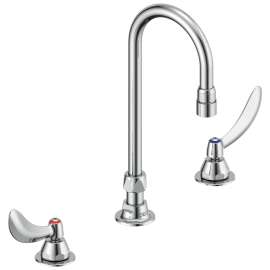 Commercial 23C6: Two Handle Widespread Lavatory Faucet with Gooseneck Spout - Less Pop-Up, 23C634