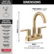 Delta Trinsic(R): Two Handle Centerset Bathroom Faucet, 2559-CZMPU-DST