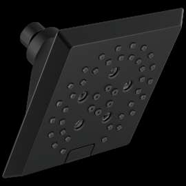 Delta Universal Showering Components: H2OKinetic(R) 5-Setting Angular Modern Raincan Shower Head, 52664-BL