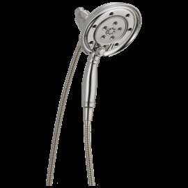 Delta Universal Showering Components: H2OKinetic(R) In2ition(R) 4-Setting Two-in-One Shower, 58471-SS-PK