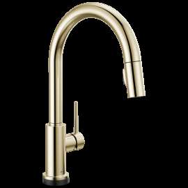Delta Trinsic(R): Touch<sub>2</sub>O(R) Technology Kitchen Faucet with Touchless Technology, 9159TL-PN-DST