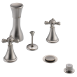 Delta Cassidy(R): Metal Cross Handle Set - Deck Mount Bathroom & Bidet, H295SS