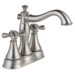Delta Cassidy(R): Metal Cross Handle Set - Deck Mount Bathroom & Bidet, H295SS