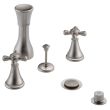 Delta Cassidy(R): Metal Cross Handle Set - Deck Mount Bathroom & Bidet, H295SS