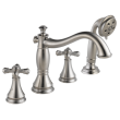 Delta Cassidy(R): Metal Cross Handle Set - Roman Tub, H695SS