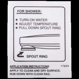Delta Other: Decal - Tub Spout - Pull-Down Diverter, RP17829