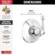 Delta Broderick(R): 3-Setting Diverter Trim, T11884-PR