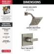 Delta Pivotal(R): Monitor(R) 14 Series H2OKinetic(R) Shower Trim, T14299-SS-PR